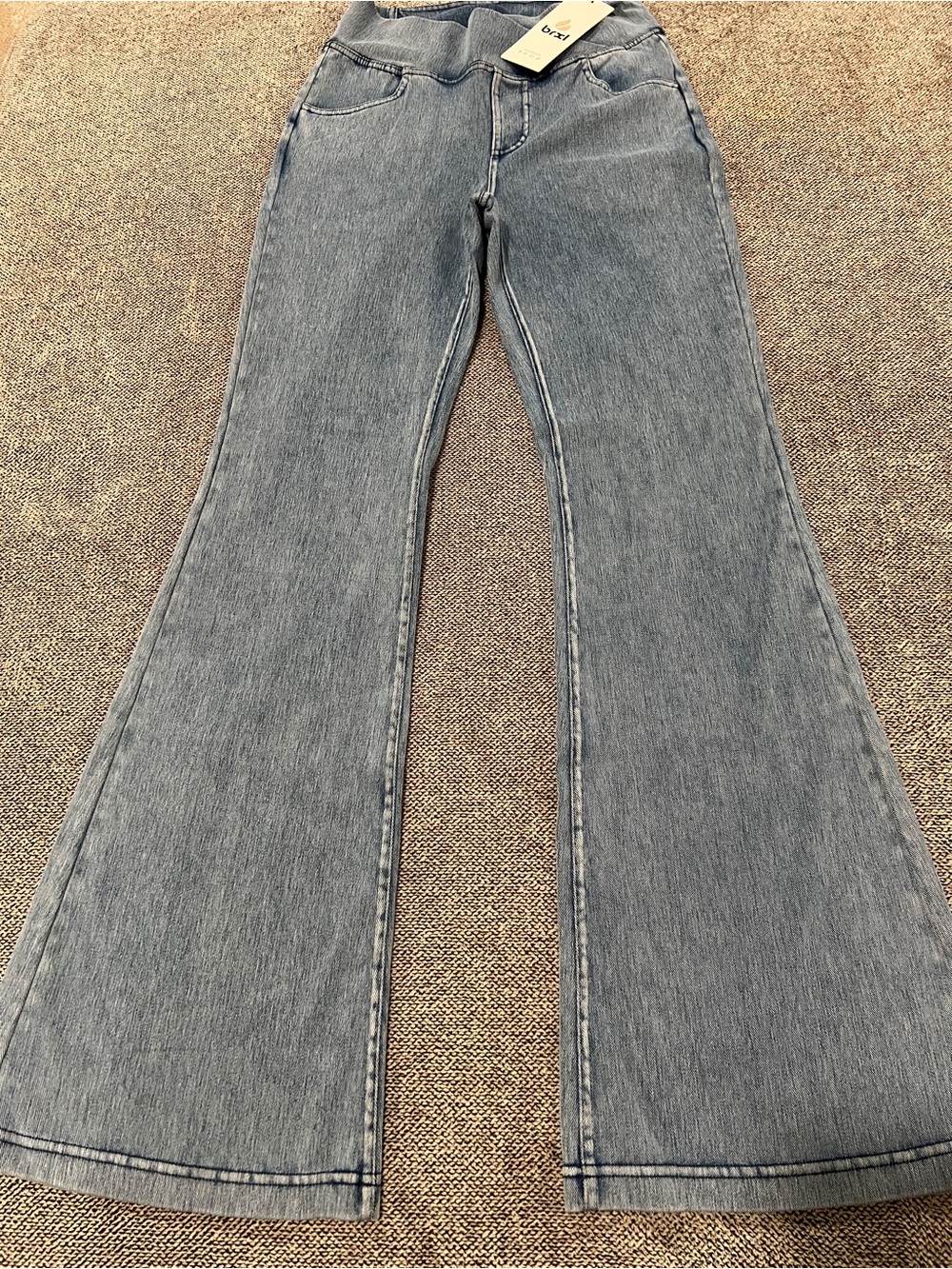 Light Blue Women's Flared Jean Leggings